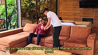 Stepson Fucks The New Maid Behind Blind Stepfather Back