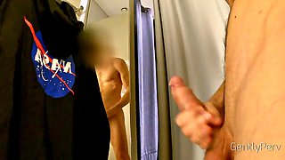 Big-Tits Milf Teases Nude for Cumshot in Dressing Room