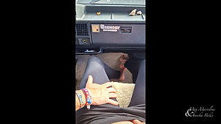 Selfpleasure with Hughe Orgasm at the Passenger Seat While Driving