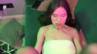 Russian hot chick in stockings makes her lover cum several times
