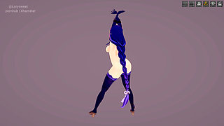 Busty Raiden Shogun Phut Hon Sexy Dance Hentai Animation
