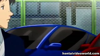 Girl all in hentai cumshot after the car fuck