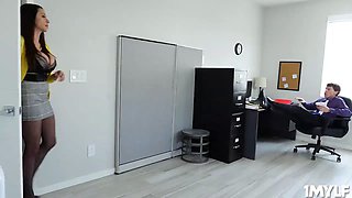 Dirty milfs Ariella Ferrera and Dana Dearmond gets the stud pulverize their twats