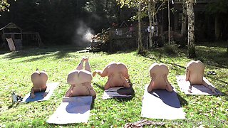 Natural Hairy Girls Doing Yoga Fetish Clip