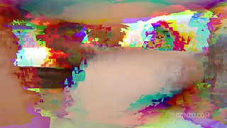 Braces Babe Alicia Trece Swallows After 5 on 1 Interracial DP