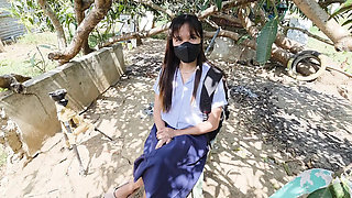 18 Year Old Schoolgirl Gets Virginity Taken by Classmate in Public