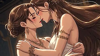 Kissing Orgasm of Mature Women, AI Generated Cartoon content, Uncensored video of 18 Year old Anime Girl
