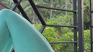 Breath Practice and Express Stretch on Outdoor Balcony