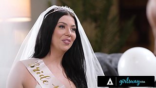 Emma Magnolia And Holly Day In Pretty Bridesmaid Shows Bride-to-be How A Real Striptease Is Done