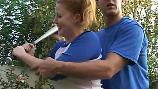 Naudia Nyce and Cherry Poppens Fuck the Batting Instructor
