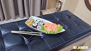 FUDI NYOTAIMORI EVA PEREZ WITHOUT A CONDOM (COMPLETE IN RED AND SHEER)