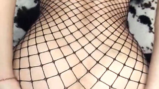 Cuckold Session with Wife in Erotic Lingerie in Mesh