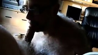 Hairy Grandpa Sucks and Swallows