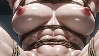 Ripped Female Muscle Bound in Gym - Huge Clit & Wet Swollen Pussy