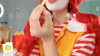 Pretty Clown Beauty Explores Wild Toy Passion