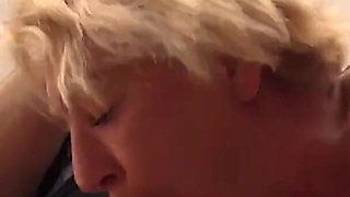 Blonde Granny Gets Horny and Blows and Fucks Grandson
