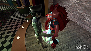 Fnaf Mangle and Sexy Roxanne Wolf Blowjob
