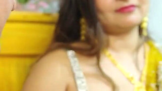 Desi Indian Bhabhi Having Threesome Sex and Anal Sex Double Penitration with His Husband and Boyfriend.