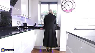 Tall Blonde Housewife Barby Is A Naughty Mature Nympho That Loves To Play With Her Natural Big Boobs
