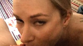 Czech amateur blowjob and fucking POV in public