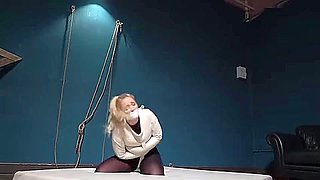 Lil Missy gagged and straitjacketed in pantyhose