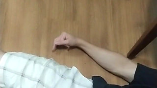 Foot Slave Under Tha Table