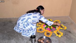 Indian Puja Bhabhi Having Sex On Diwali After Celebration Hardcore Having Blowjob60fps - Striptease