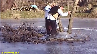 Ugly granny fucked outdoor