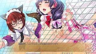 Ayumi Narusawa and Takatsuki Sawako in a big boobed anime scene from Mama x Kano