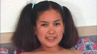 Asian hairy petite on the big black dick