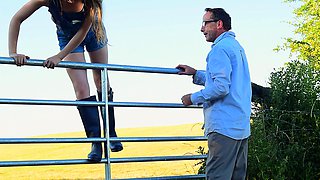 Amateur brunette Michelle with small tit