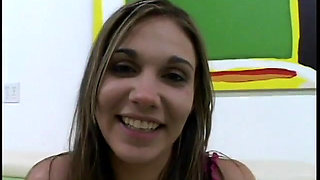 Young slut sucks big cock from POV