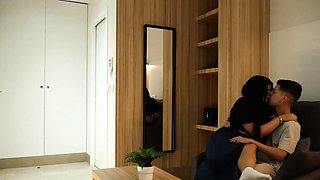 My neighbor was horny and called me to fuck before her