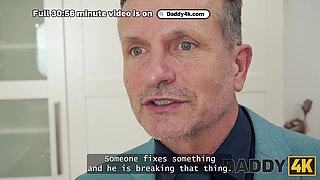 DADDY4K. Sexy girlfriend likes to risk and cheats on her BF in the next room
