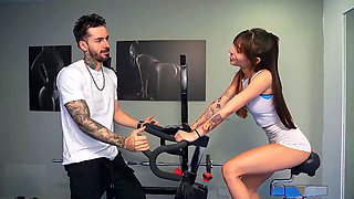 Skinny girl, cowgirl riding, big ass