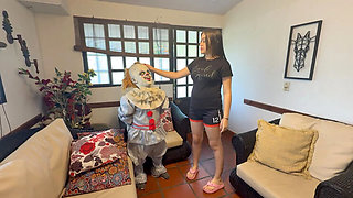 Julianaburning fucks mysterious cabin clown for hot milk - interracial blowjob & squirting orgasm