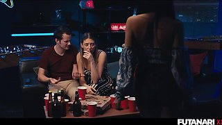 FUTA COUGAR - Gigantic Boobies Clea Gaultier Infected by Tranny Heat Turns Into Trans Dame & Pokes Her Blond Gf
