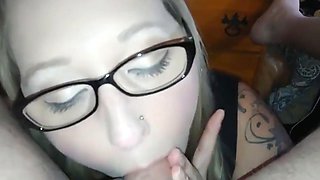 Horny Busty Wife Gives Expert Deepthroat Blowjob