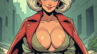 Granny and Mature Cleavage and Tits Art