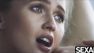 Gorgeous lesbian lovers give each other a sexy naked massage