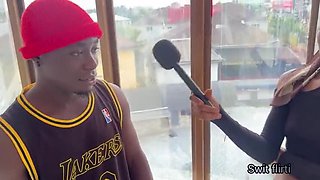 Sexy Interviewer Takes Big Black Cock From Popular Celebrity Behind the Scene