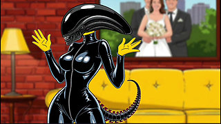 Halloween Special. ALIEN: Sinpsoms. Slut Wife in Monster Costume from Outer Space Gets Her Husband's Hard Cock in Her Wet Pussy