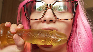 I Make Silly Faces While I Suck and Jerk off Your Small Dick Watch Me Pull Ahegao Faces and Make Funny Expressions