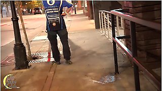 Club Dress Leaves Lily Maes Pussy Exposed At The Crowded Bar