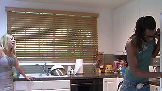 Blonde Whore Gets Cumshot During Threesome with BBC in