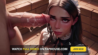 Ai Anime Maid Teen POV Blowjob & Explosive Facial - Rough Anal Fucking Scenes