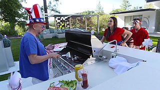 Ariella Ferrera and Jennifer Jacobs get pounded outdoors