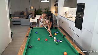 Sensual lesbians radiate passionate pool fire through intense desire
