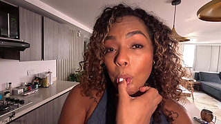 My Stepdad's New Girlfriend Suck My Dick While He's at Work