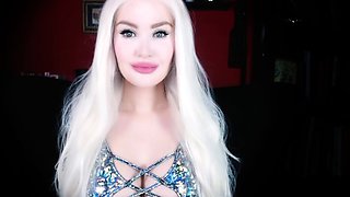 Cute blonde with big boobs solo
